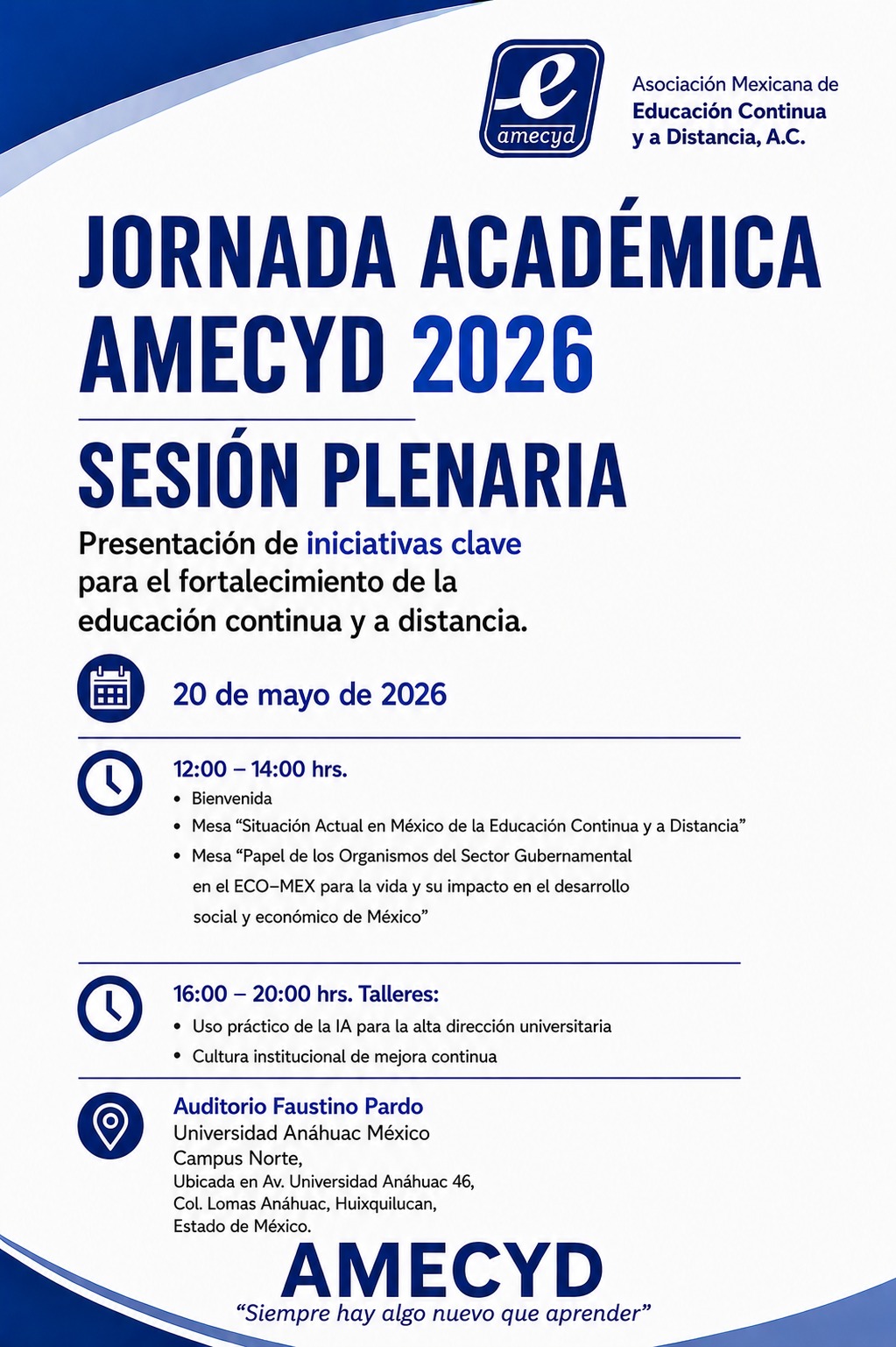Flyer Sesión Plenaria AMECYD 2026